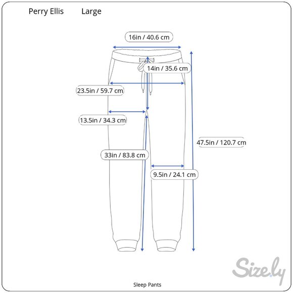 Perry Ellis Men's Plaid Blue Sleep Pajama Pants Large Drawstring Waist NWT $44 - Picture 2 of 6